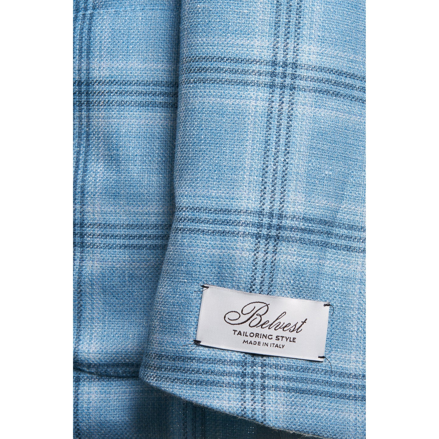 Belvest Jacket-in-the-Box Sport Coat in Light Blue Windowpane Pattern