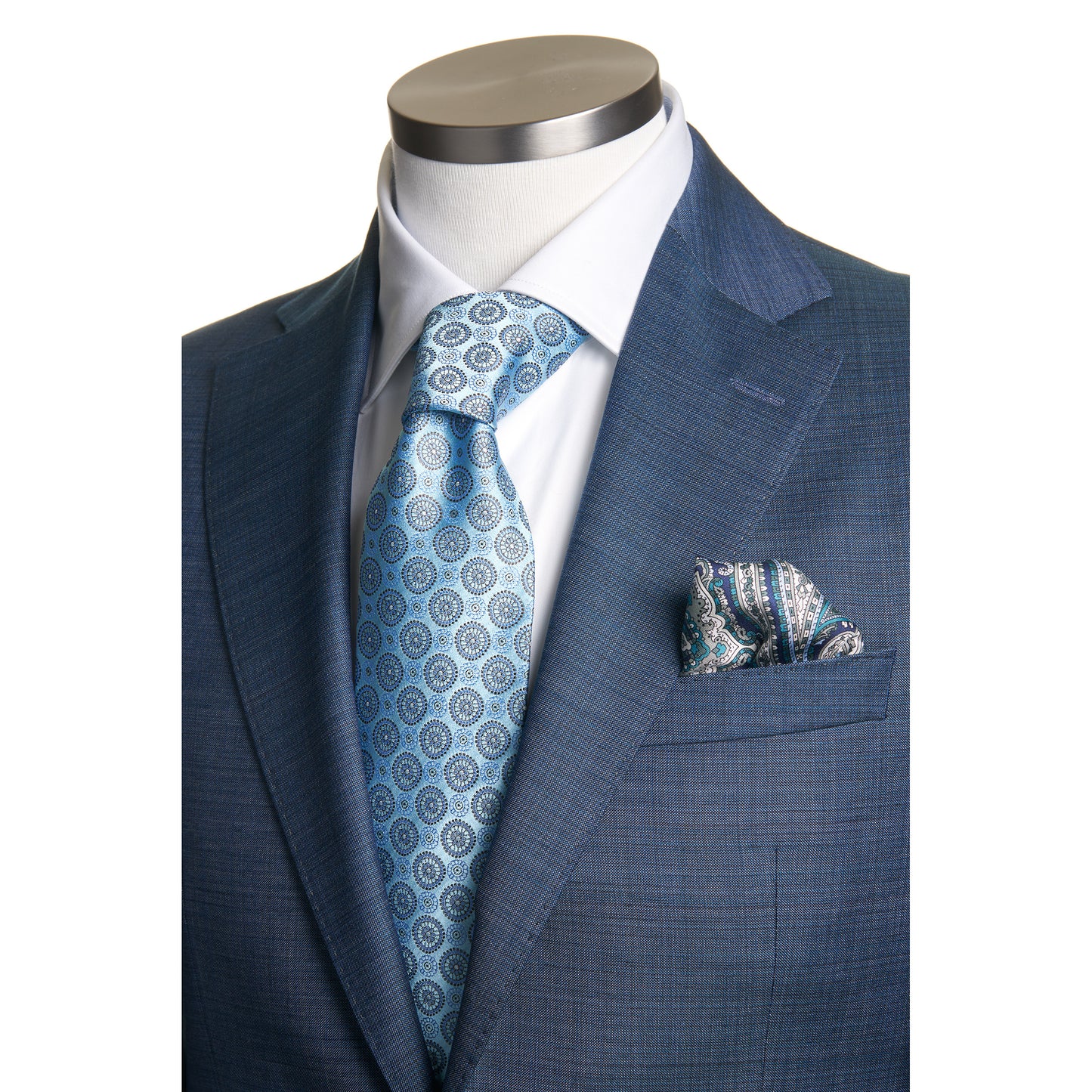 Uomo Super 120 Wool Suit in Teal Blue