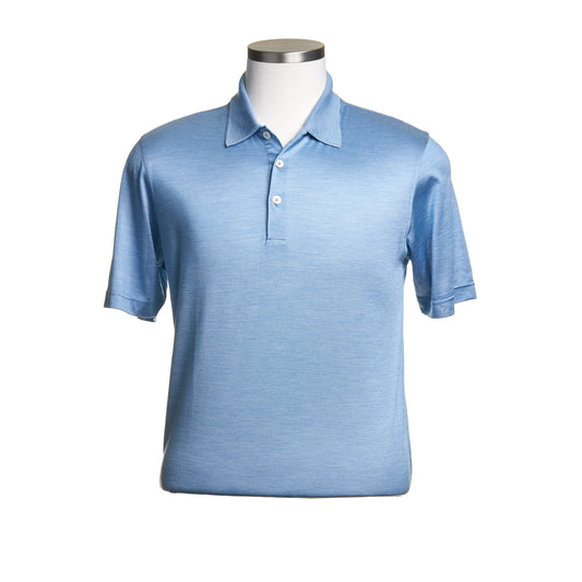 Gran Sasso Silk Polo Shirt in Light Blue