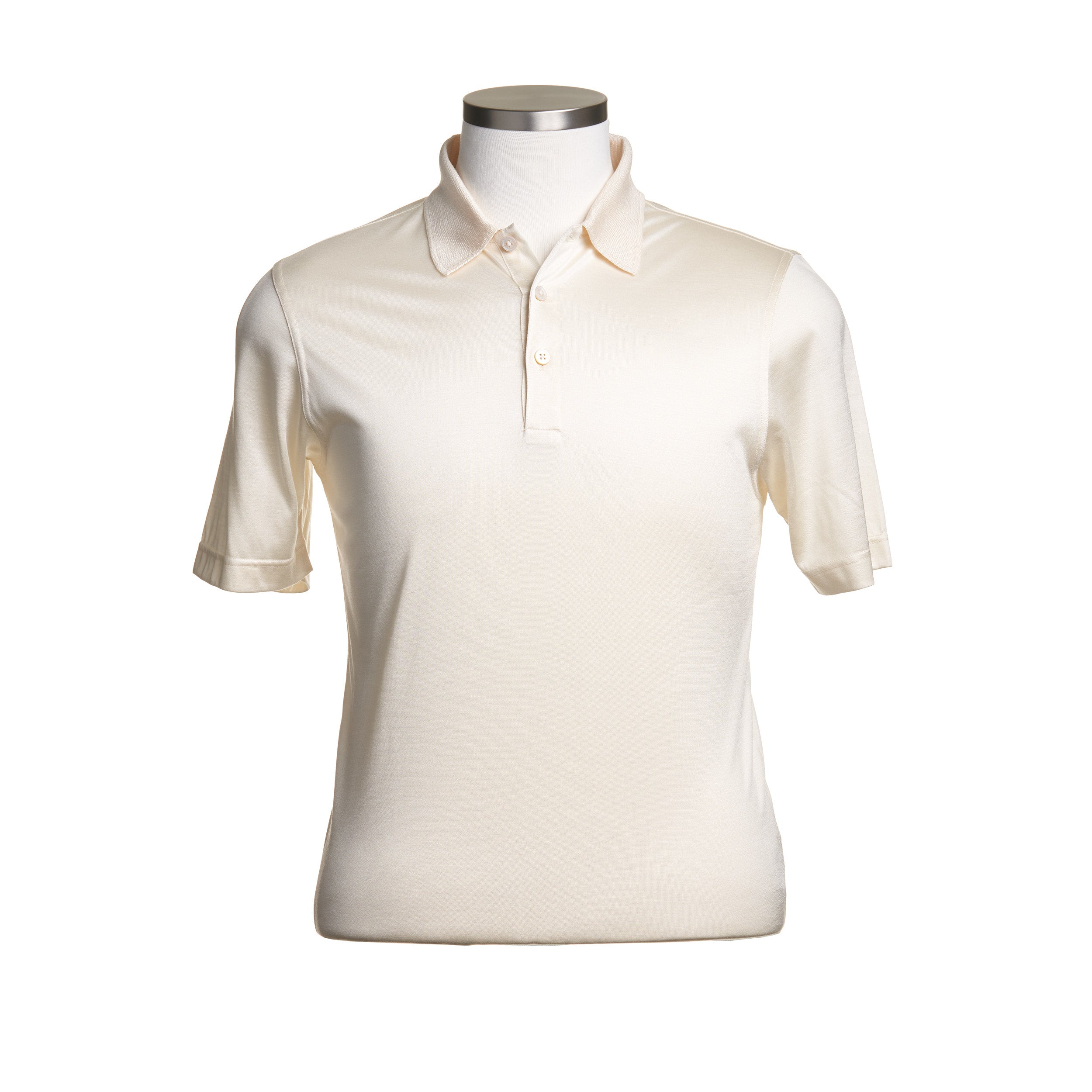 Gran Sasso Silk Polo Shirt in Off White S 203