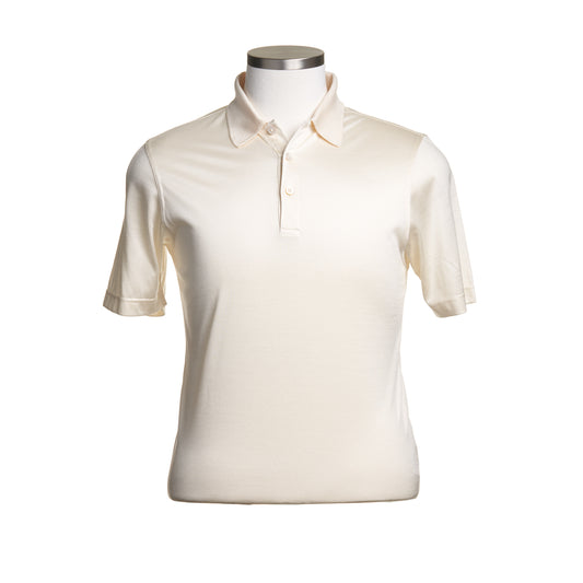 Gran Sasso Silk Polo Shirt in Off-White