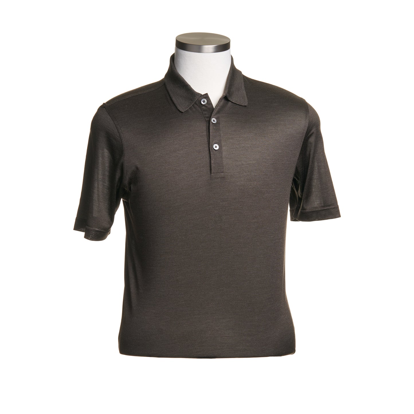 Gran Sasso Silk Polo Shirt in Dark Olive