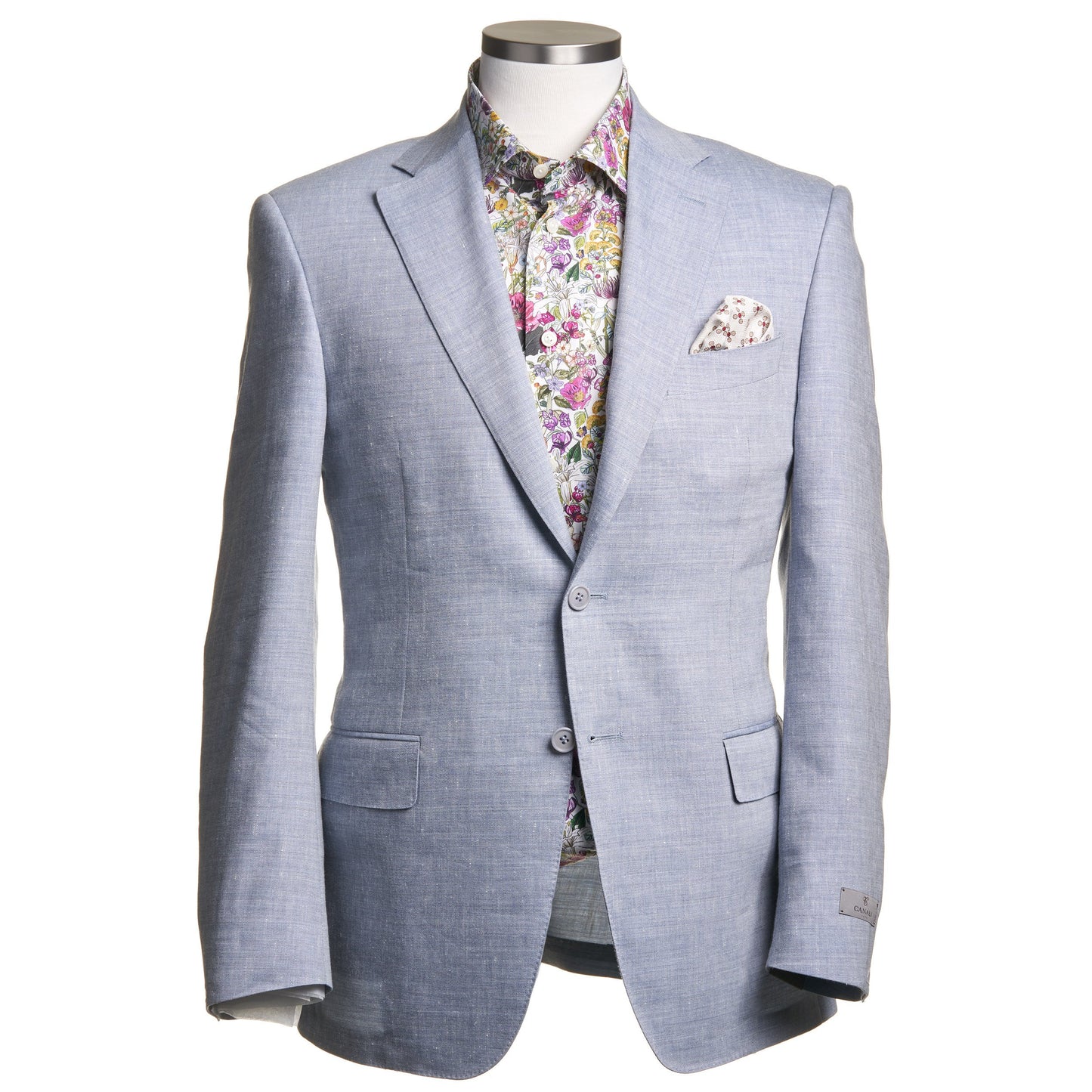 Canali Siena Model Wool Blend Sport Coat in Light Blue