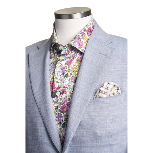 Canali Siena Model Wool Blend Sport Coat in Light Blue