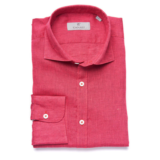 Canali Linen Sport Shirt in Red