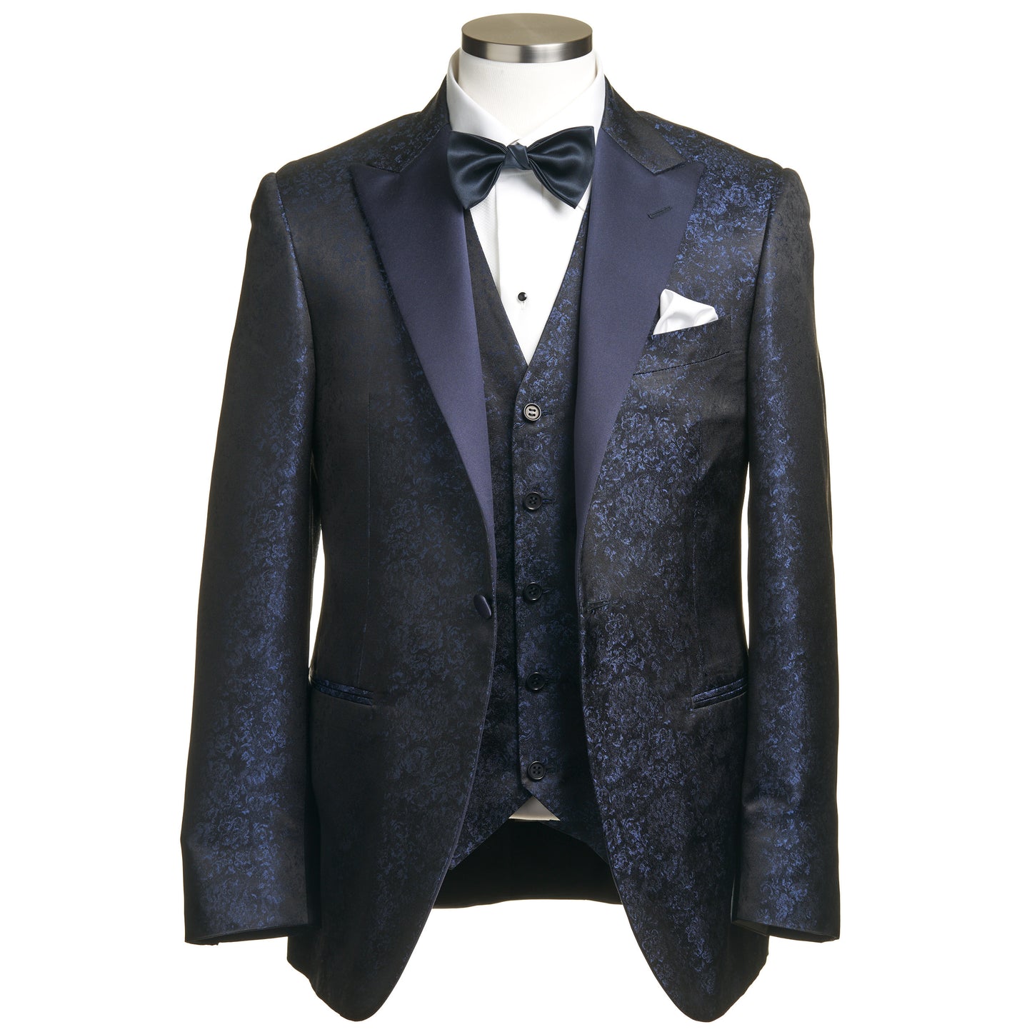 Canali Silk Jacquard Dinner Jacket in Navy Blue