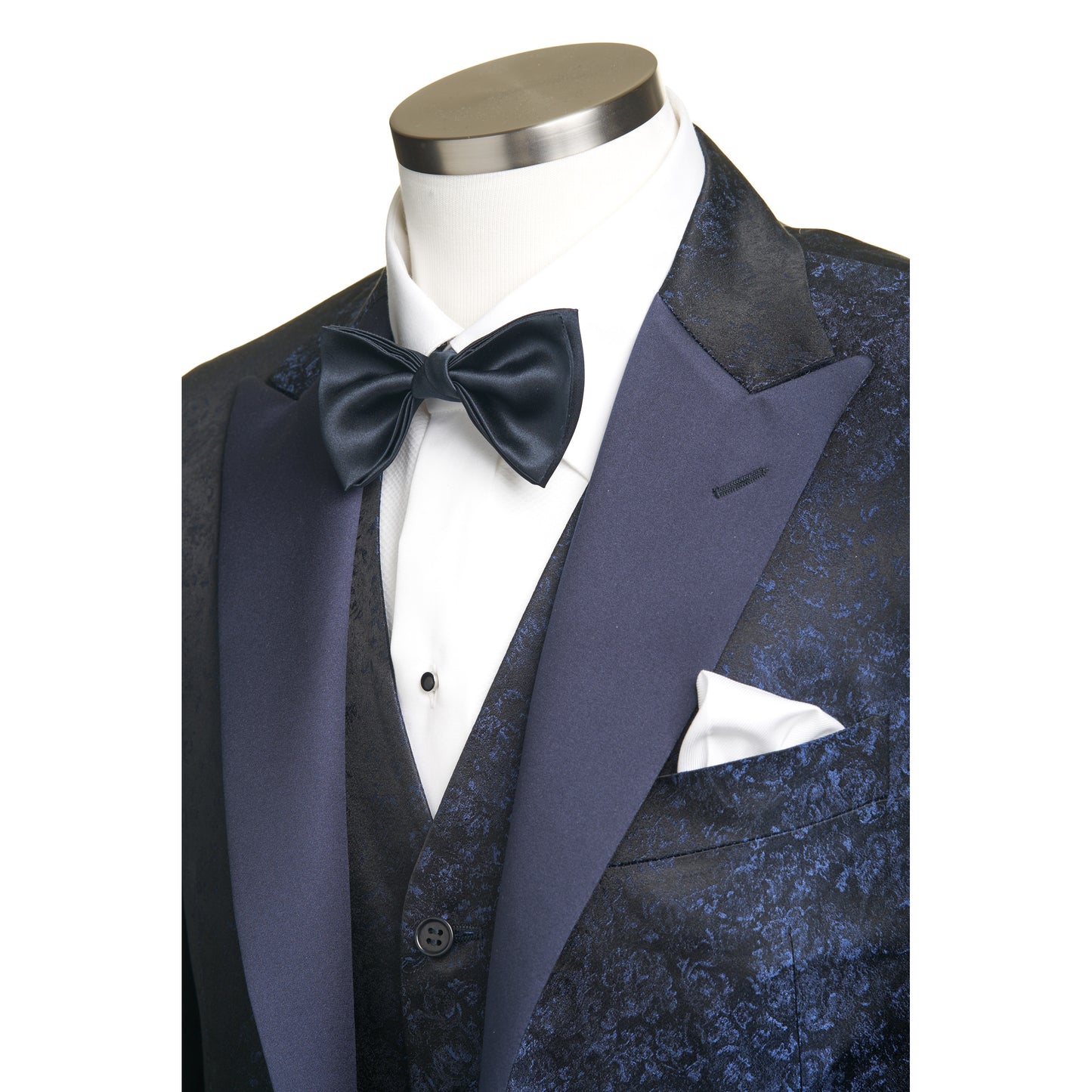 Canali Silk Jacquard Dinner Jacket in Navy Blue