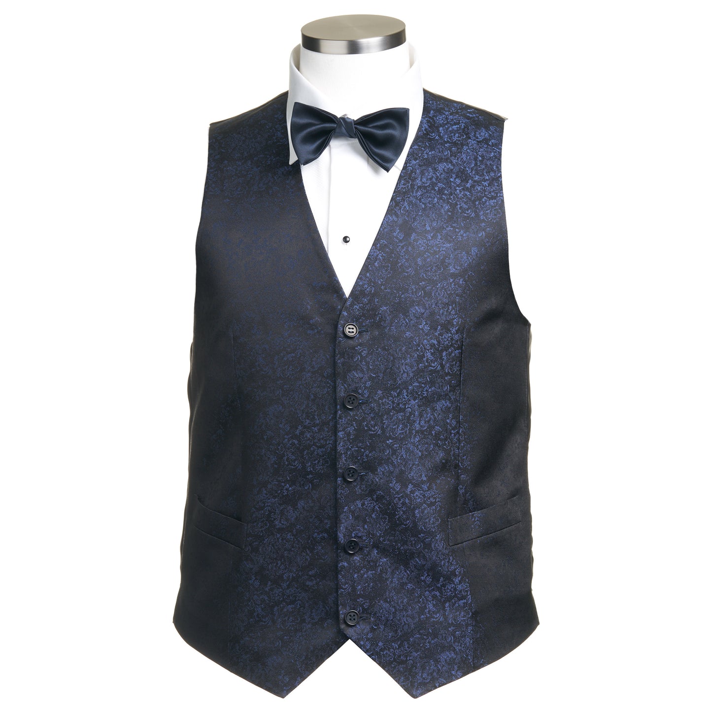 Canali Silk Formal Vest in Navy Blue