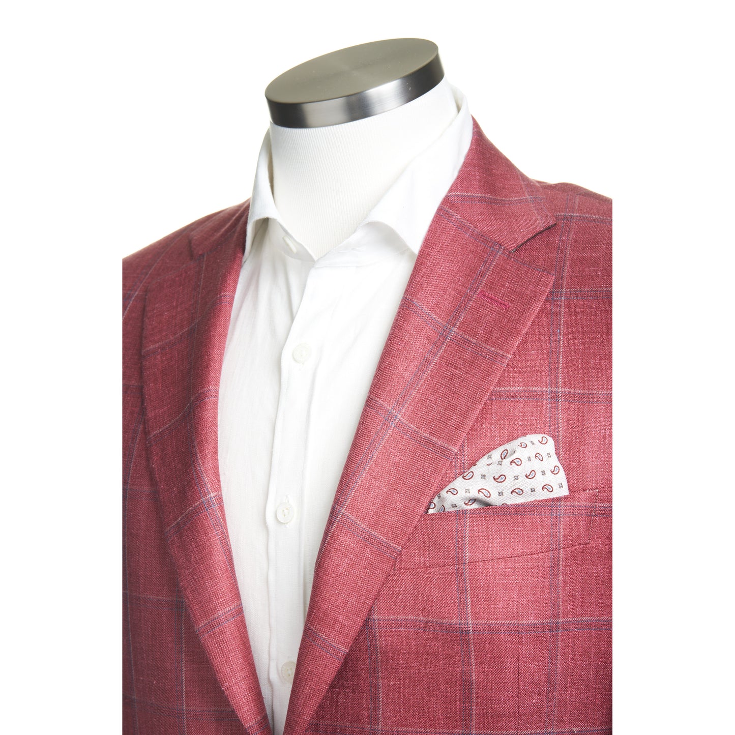 Canali Siena Model Wool Silk and Linen Sport Coat in Coral