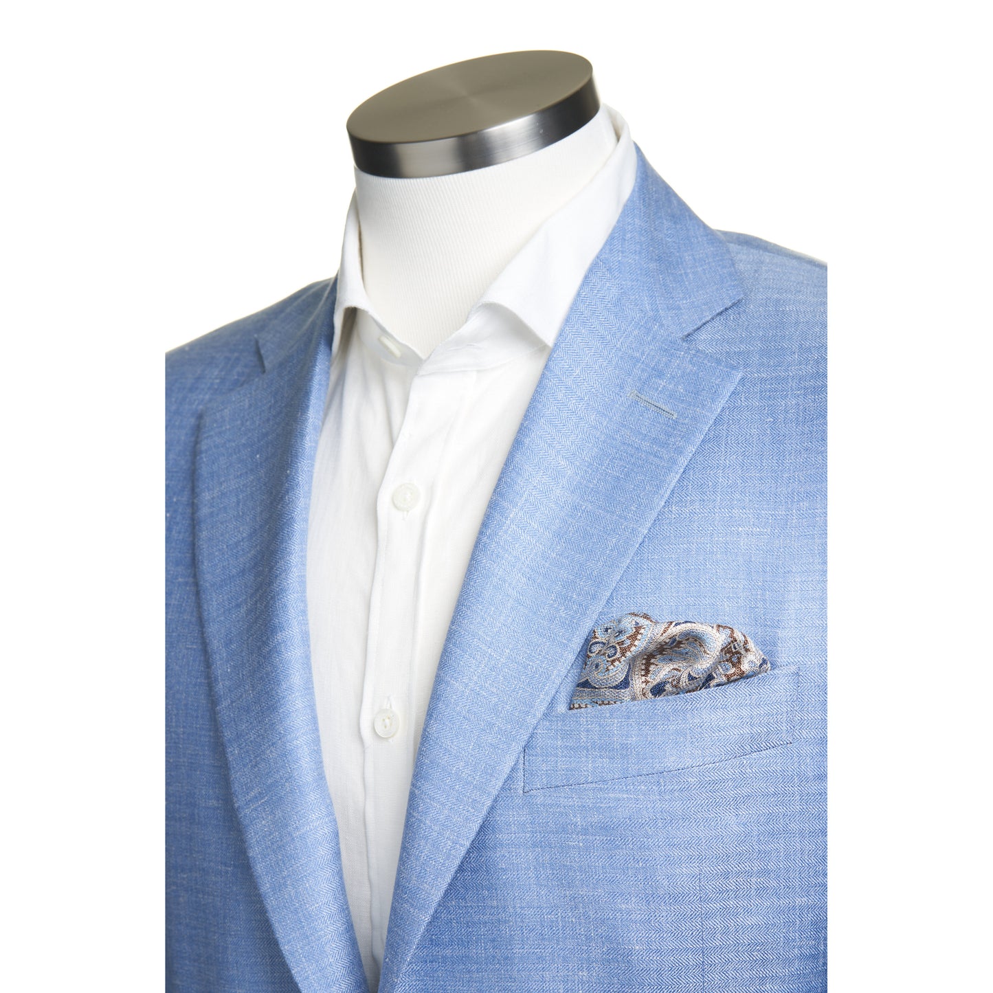 Canali Siena Model Wool Silk and Linen Sport Coat in Sky Blue