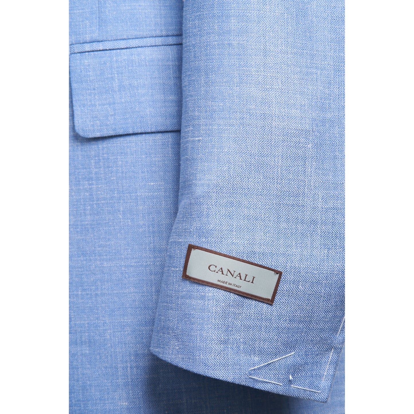 Canali Siena Model Wool Silk and Linen Sport Coat in Sky Blue