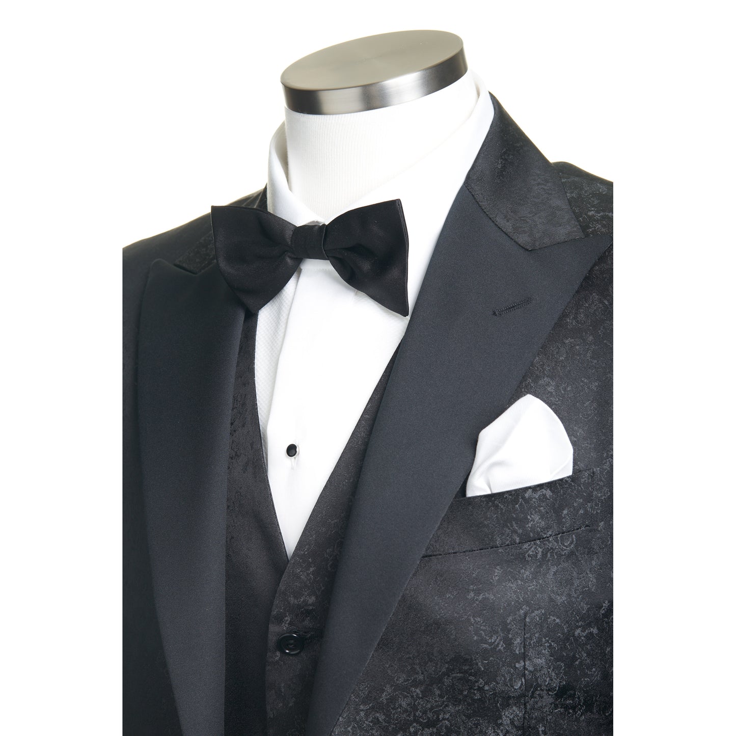 Canali Silk Jacquard Dinner Jacket in Black