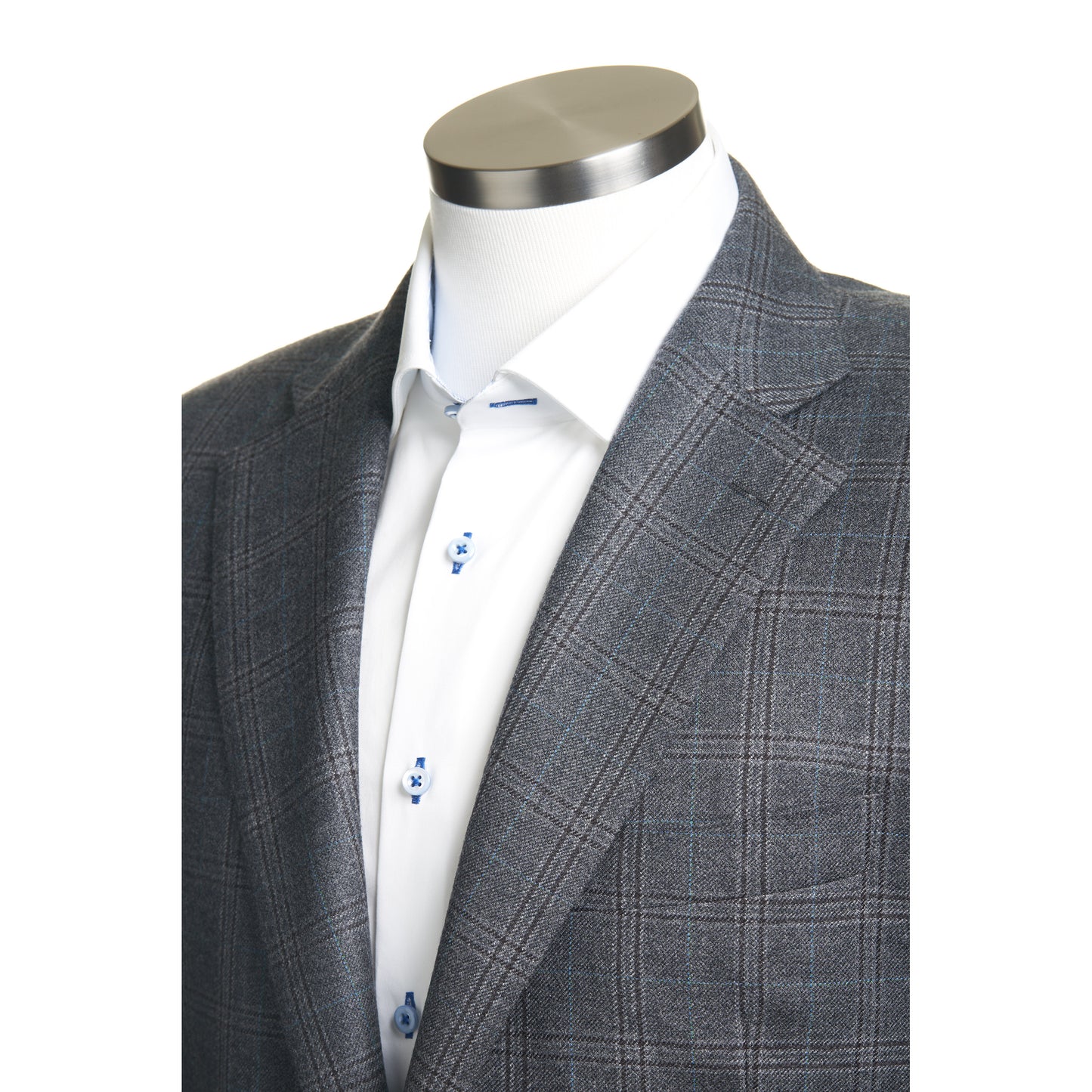 Canali Siena Model Wool Sport Coat in Grey Prince of Wales