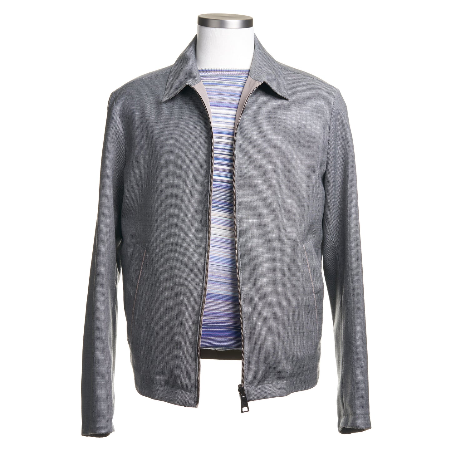 Canali Light Wool Reversible Outerwear in Light Gray