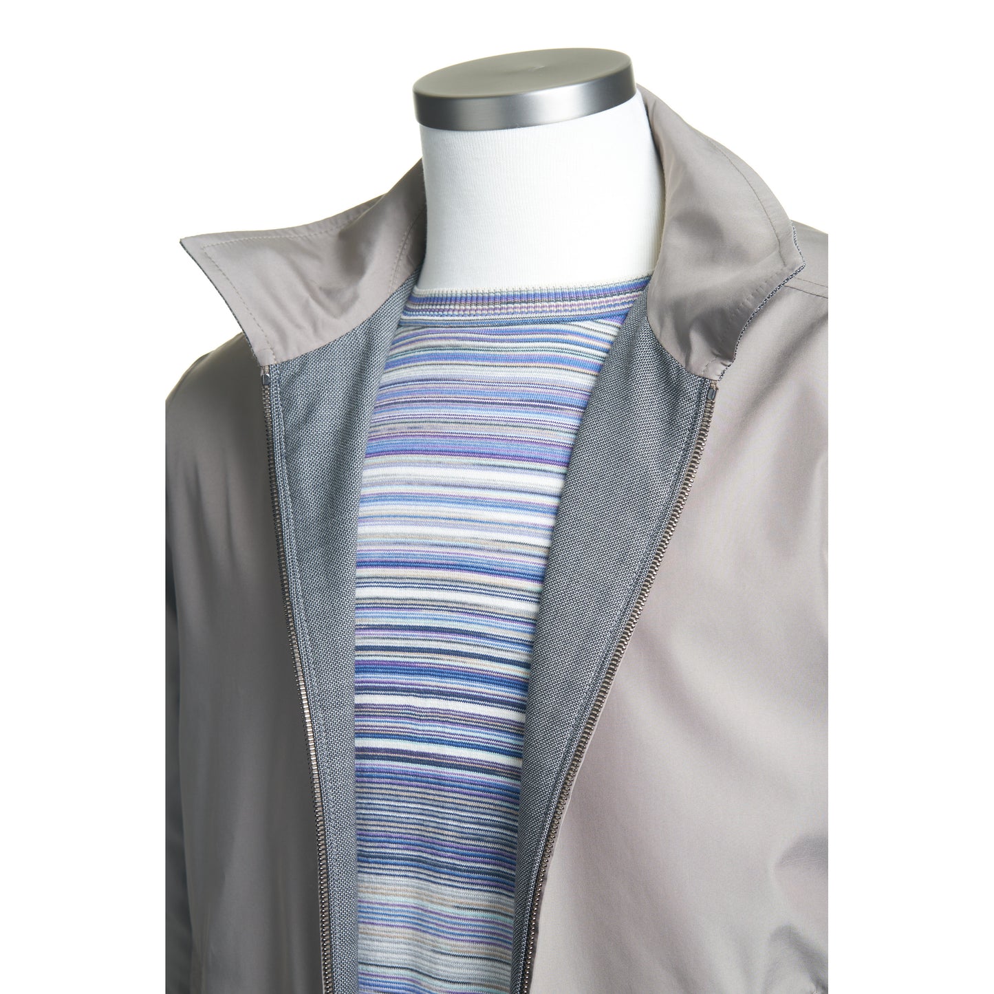 Canali Light Wool Reversible Outerwear in Light Gray
