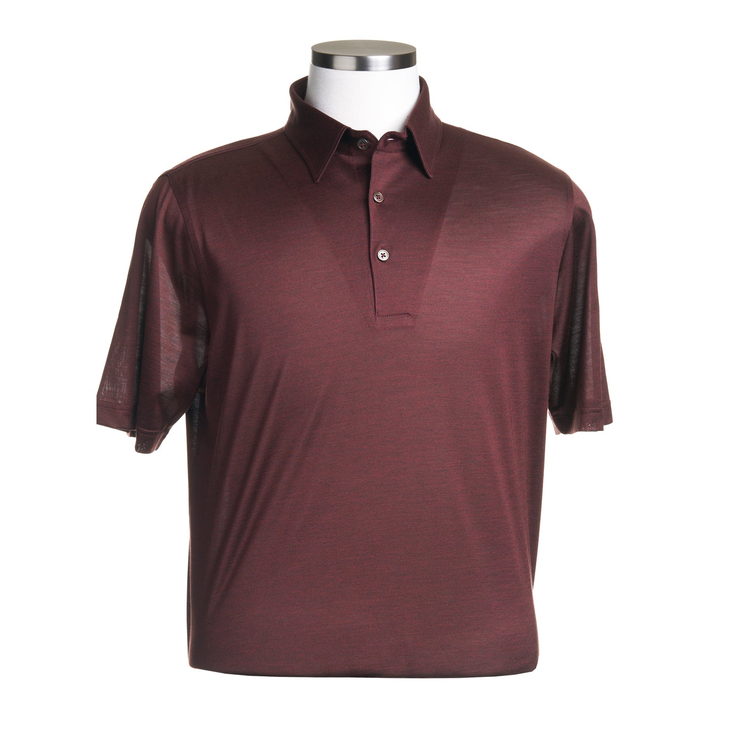 Gran Sasso Silk Polo Shirt in Maroon