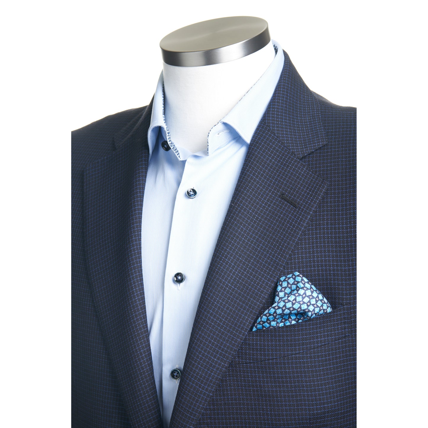 Pal Zileri Model Z Sport Coat in Blue Mini-Check