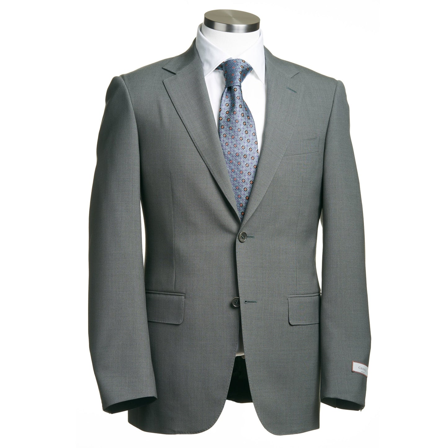 Canali Siena Model Light Wool Suit in Olive