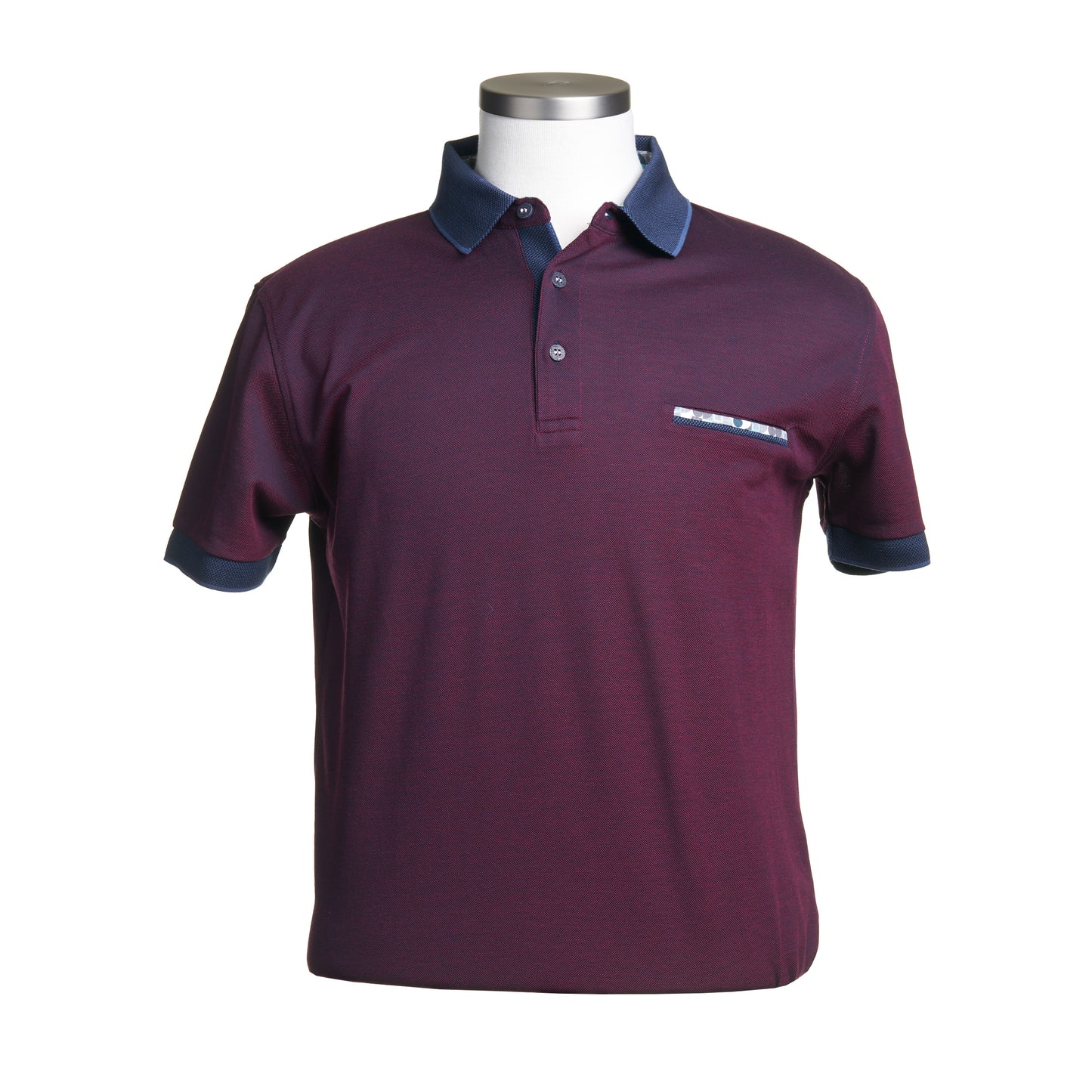 Codice Short Sleeve Cotton Polo in Wine