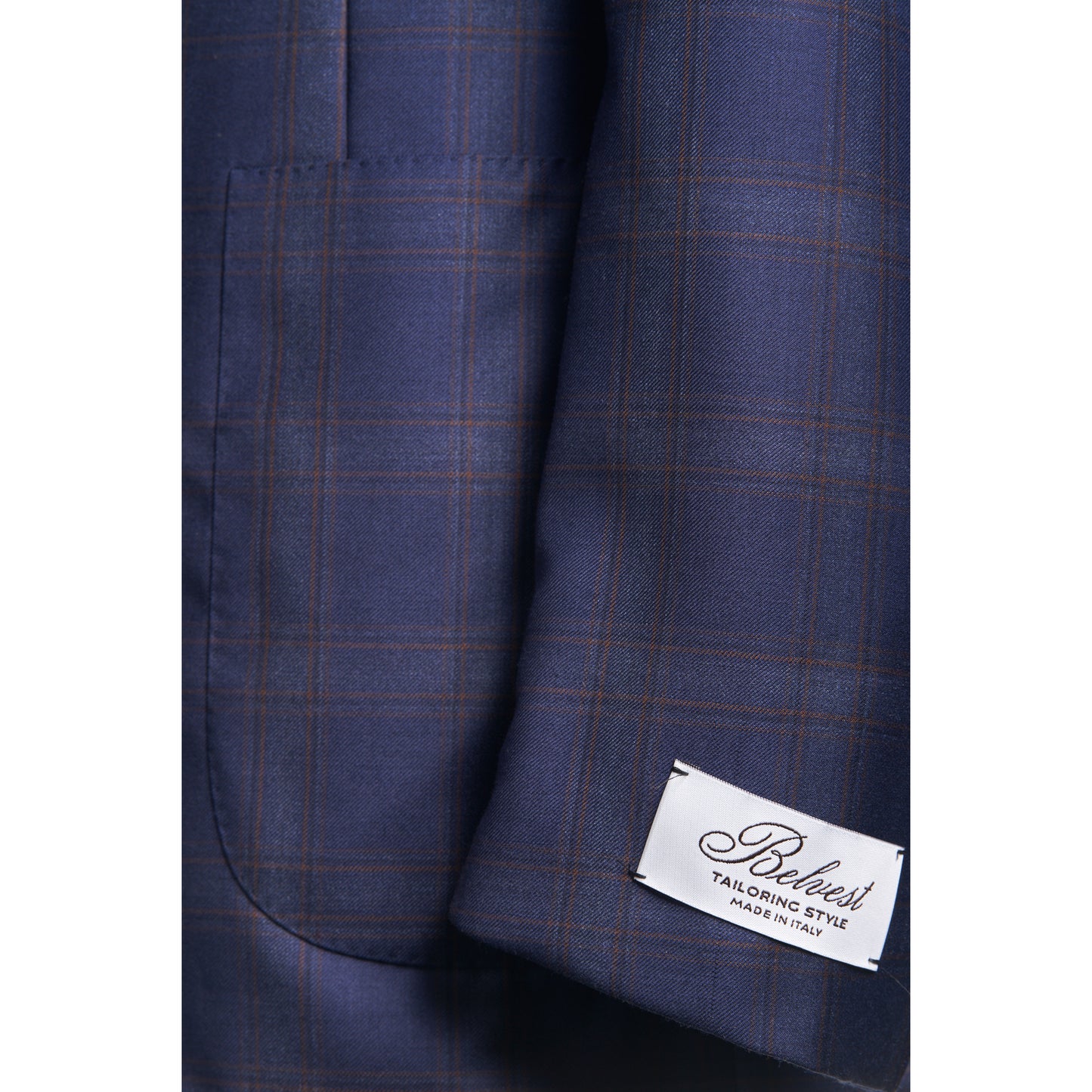 Belvest Sport Jacket in 100% Light Wool in Dark blue and Rust .