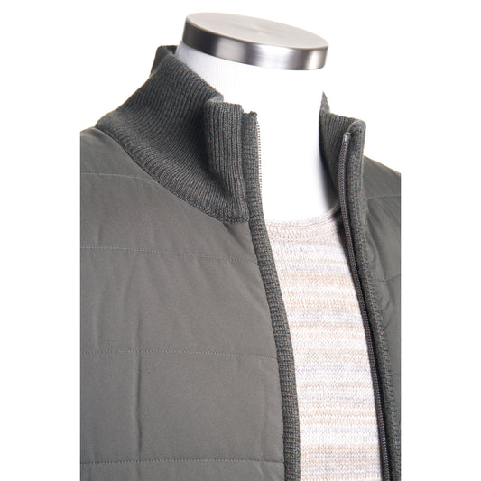 Gran Sasso Wool and Nylon Full-Zip Jacket in Olive