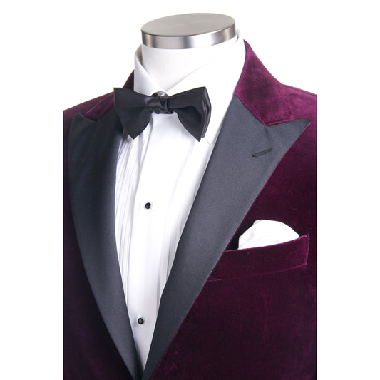 Canali Formal Dinner Jacket  in Cotton Velvet -Maroon