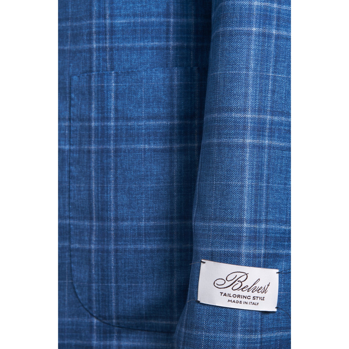 Belvest Sport Coat in Blue-Teal Windowpane