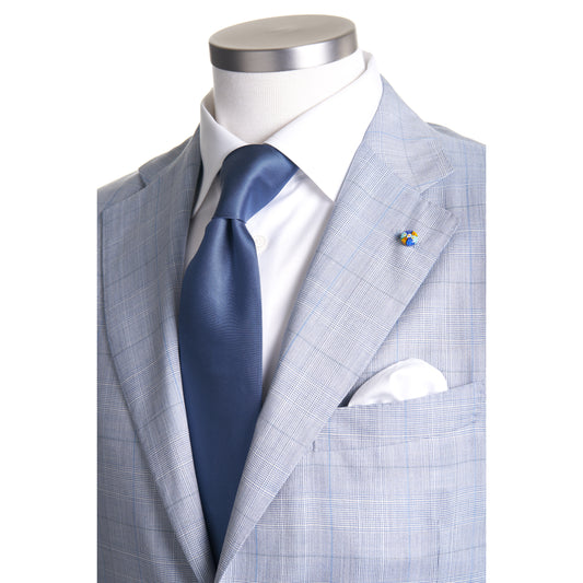 Belvest Wool & Silk Suit in Light Blue.