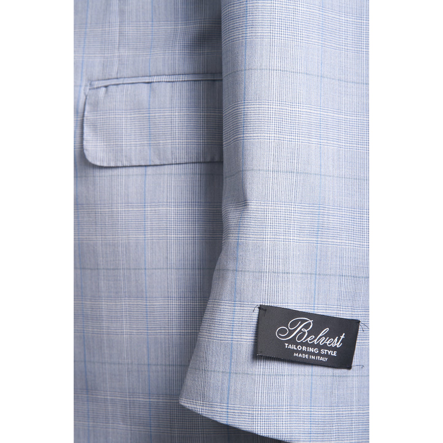 Belvest Wool & Silk Suit in Light Blue.