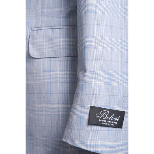 Belvest Wool & Silk Suit in Light Blue.