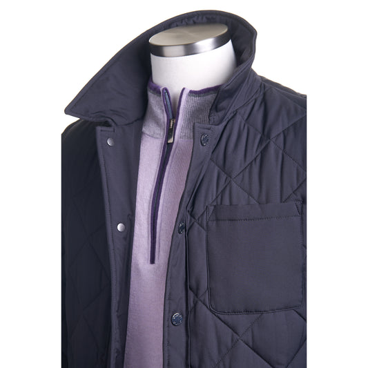 Gimo's Diamond Quilted Outerwear in Navy
