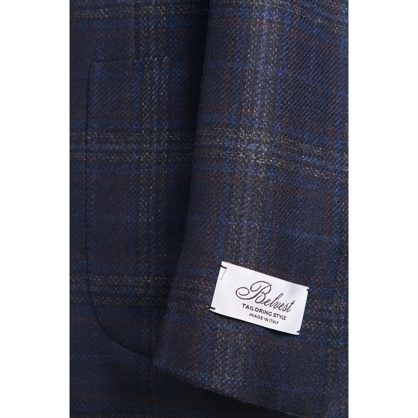 Belvest Wool & Cashmere Sport Coat in Blue & Burnt Orange
