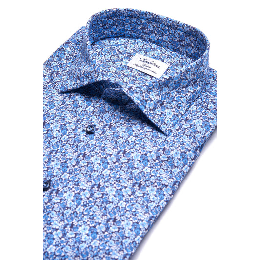 Stenstroms Sport Shirt in floral pattern ,Slim fit- Blue