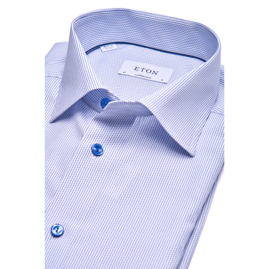 Eton Micro Print Signature Poplin Sport Shirt in Blue