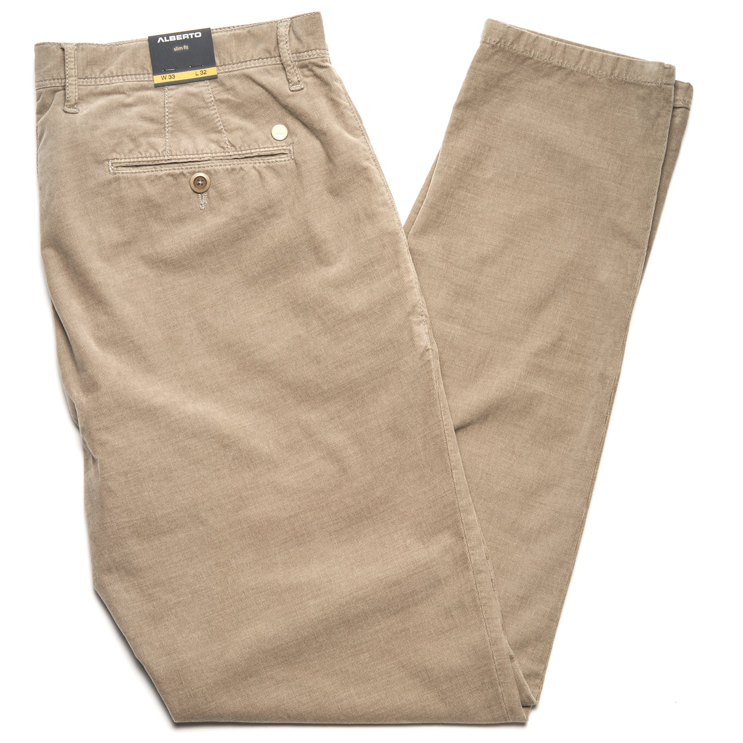 Alberto Rob Cotton Corduroy Pipe Regular Fit in Natural