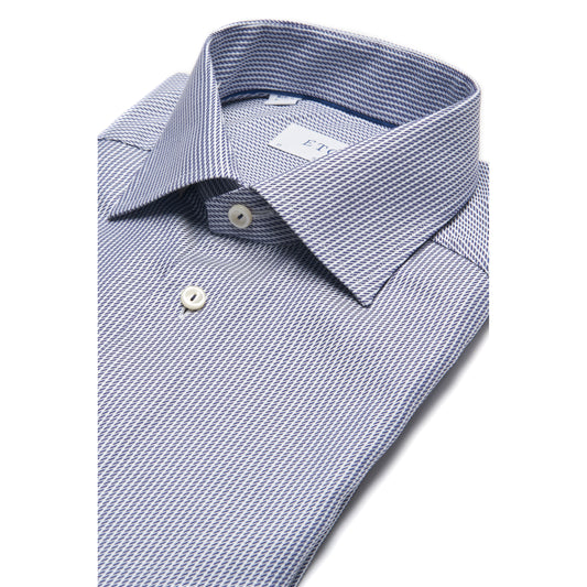 Eton Striped Signature Twill Sport Shirt in Dark Blue