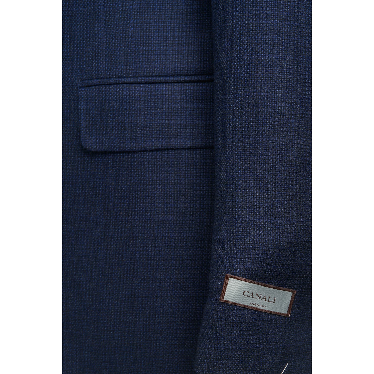 Canali Kei Model Wool Sport Coat in Blue Melange