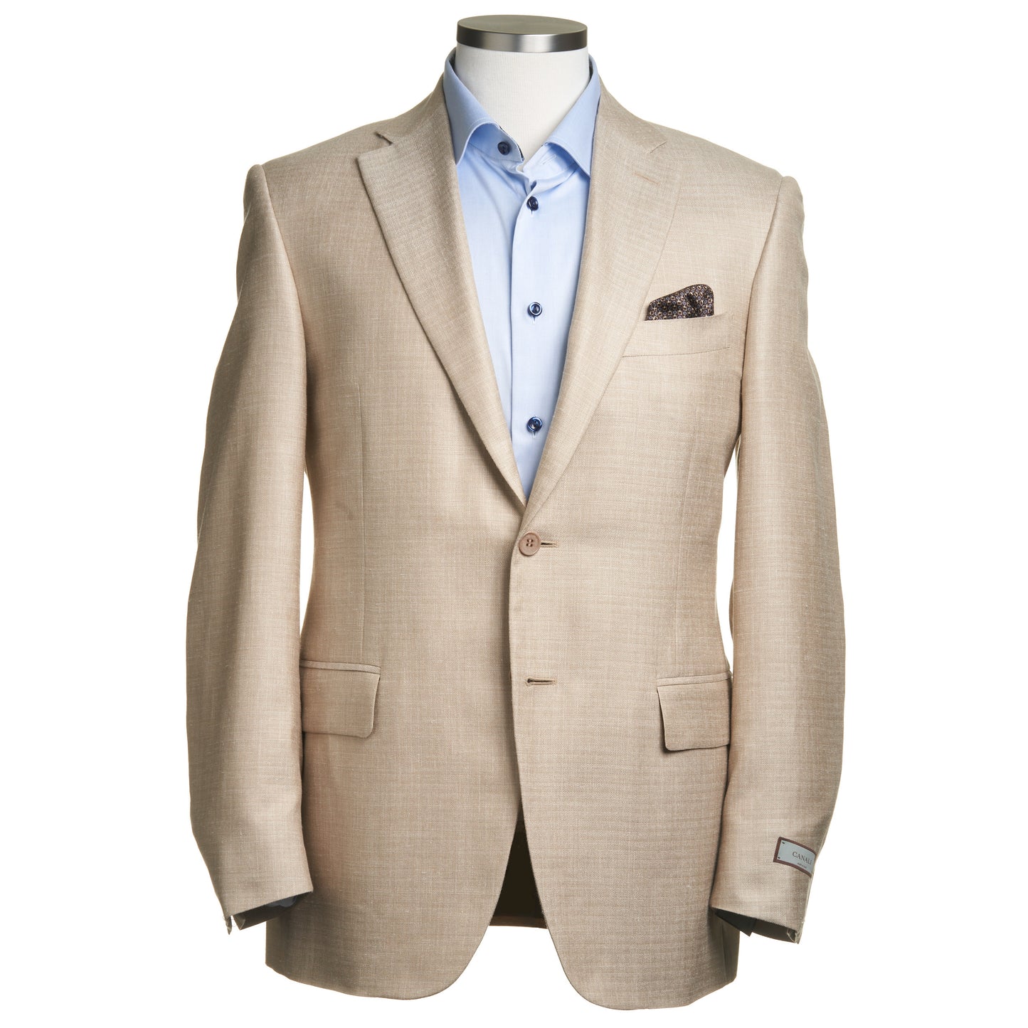Canali Siena Model Sport Coat in Wool, Silk, and Linen –Tan
