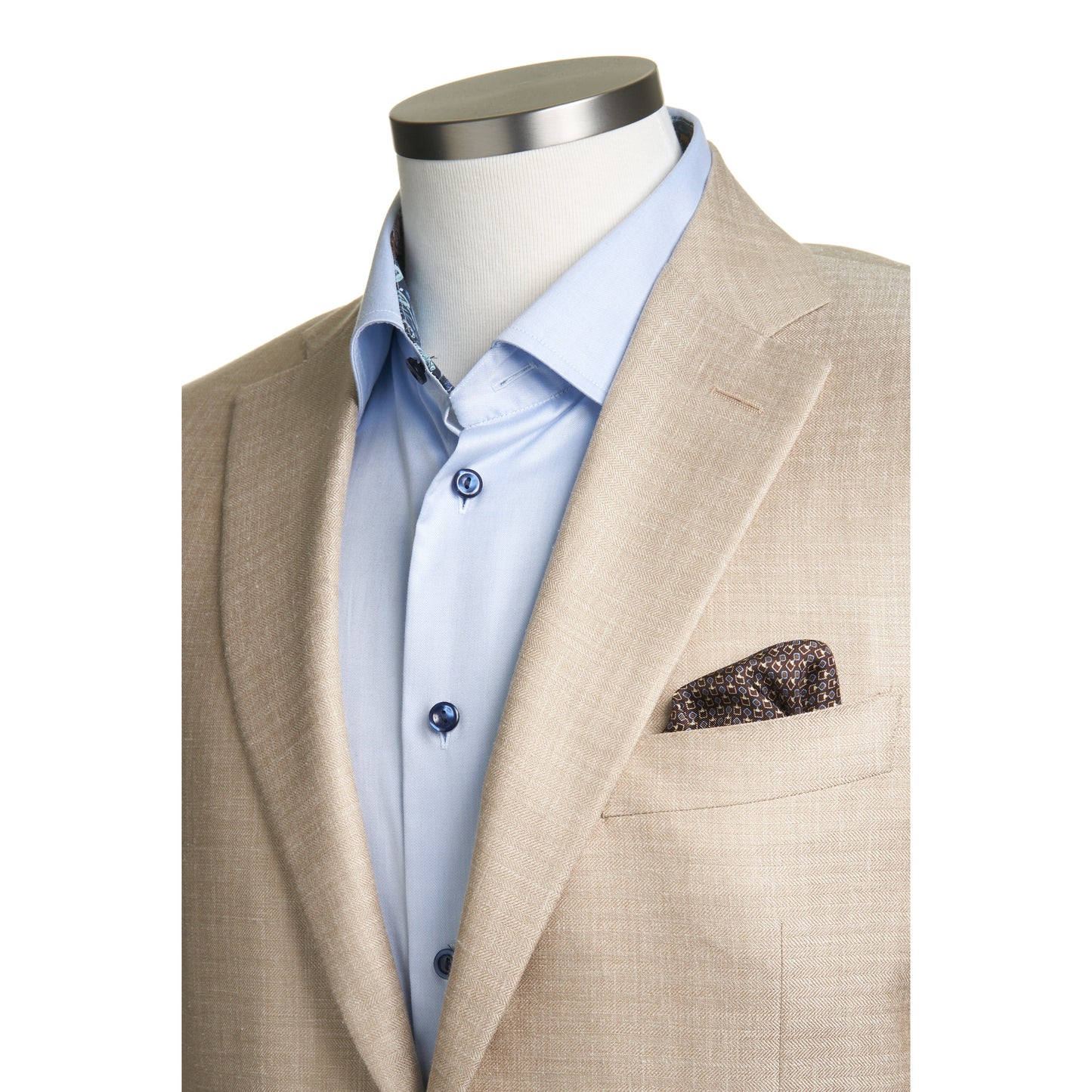 Canali Siena Model Sport Coat in Wool, Silk, and Linen –Tan