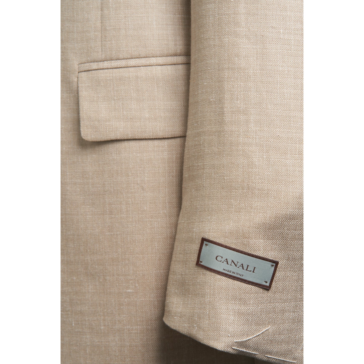 Canali Siena Model Sport Coat in Wool, Silk, and Linen –Tan