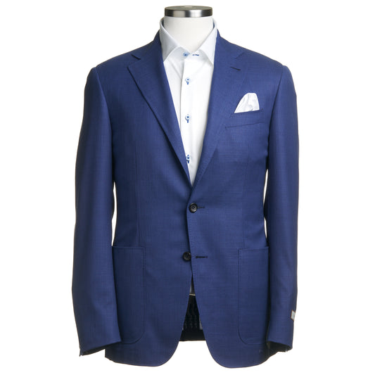Canali Kei Model Sport Coat in Travel Wool in Royal Blue