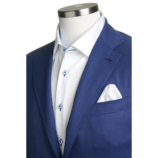 Canali Kei Model Sport Coat in Travel Wool in Royal Blue