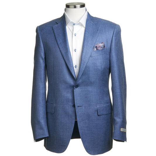 Canali Siena Model Sport Coat – Wool, Silk & Linen – Blue