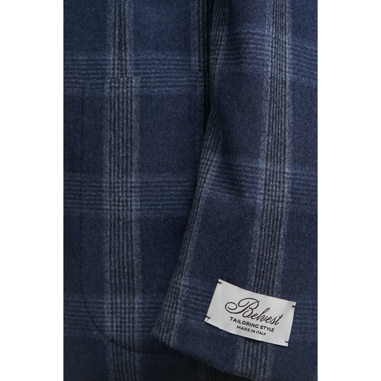Belvest "Jacket in the Box" Wool Sport Coat in Blue Windowpane