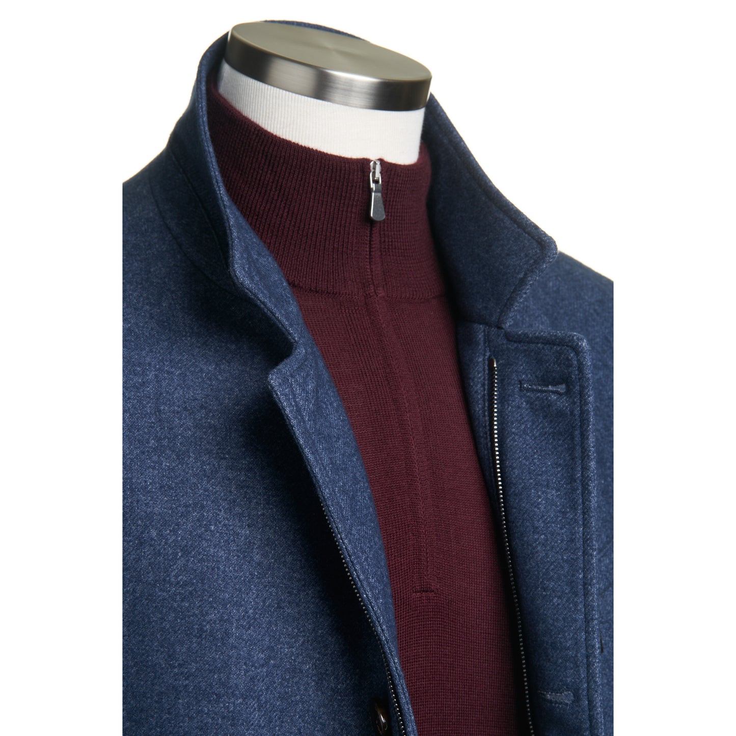 Gimo’s Wool Knit Jacket In Blue Denim