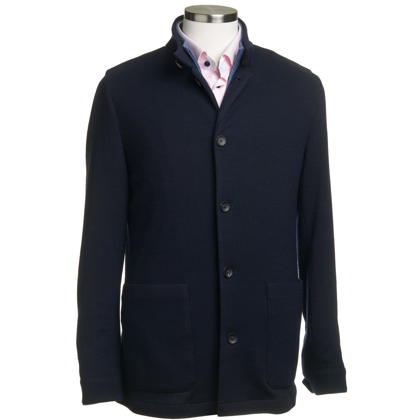 Fradi Wool and Cotton Jersey Billionaire Jacket in Navy
