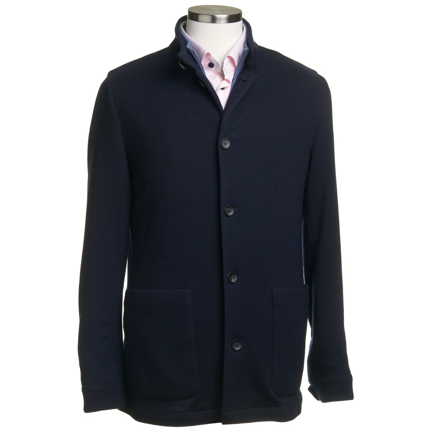 Fradi Wool and Cotton Jersey Billionaire Jacket in Navy