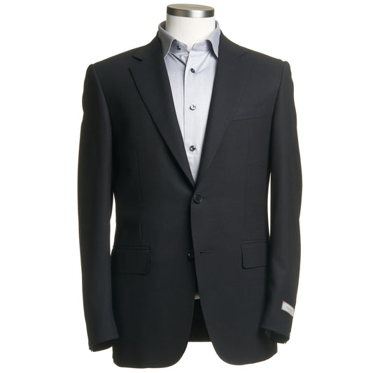 Canali Siena Model Sport Coat in Travel Wool–Black