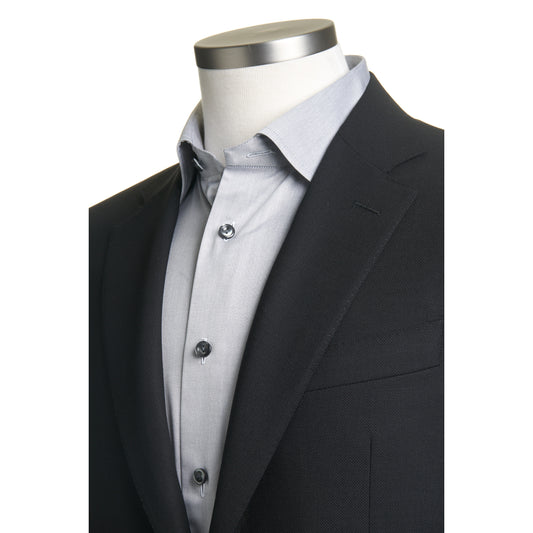 Canali Siena Model Sport Coat in Travel Wool–Black