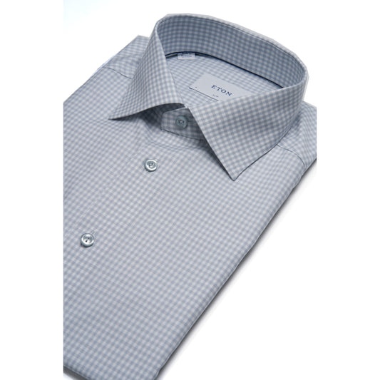 Eton Check Cotton TENCEL™ Lyocell Shirt in Sage Slim Fit